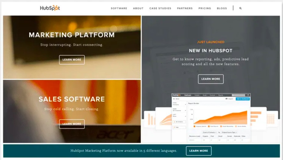 2016 Redesign of HubSpot homepage for UX