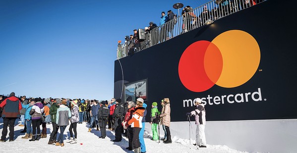 mastercard minimalist logo on billboard