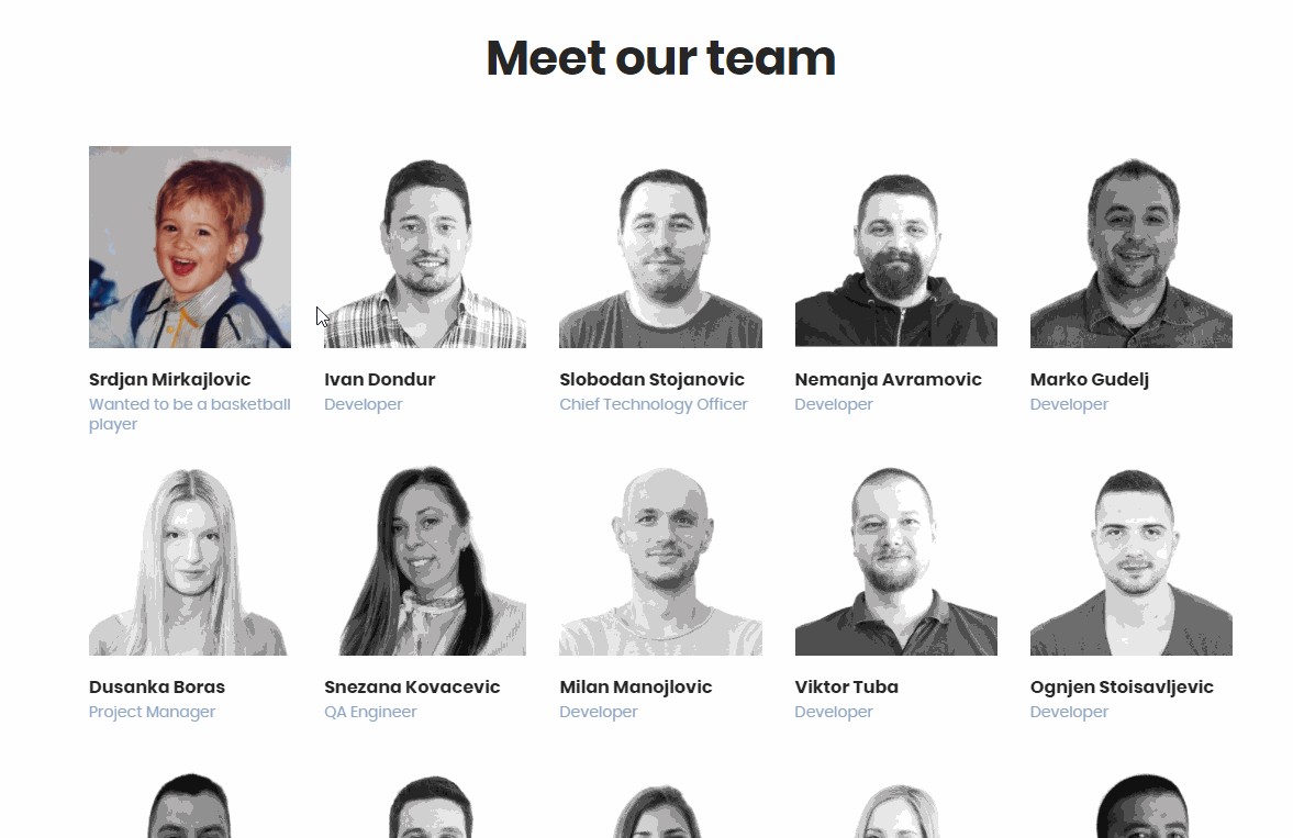 cloudhorizon's meet the team page