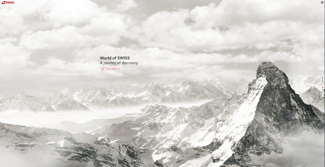 Homepage of World of SWISS, an award-winning website