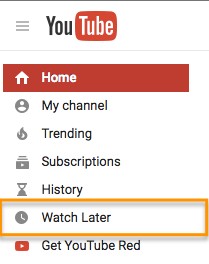 YouTube watch later option.