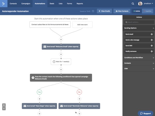 b2c marketing automation software activecampaign