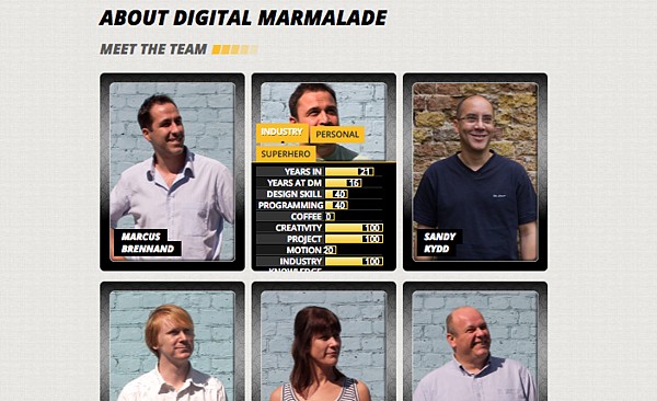 Digital Marmalade's meet the team page
