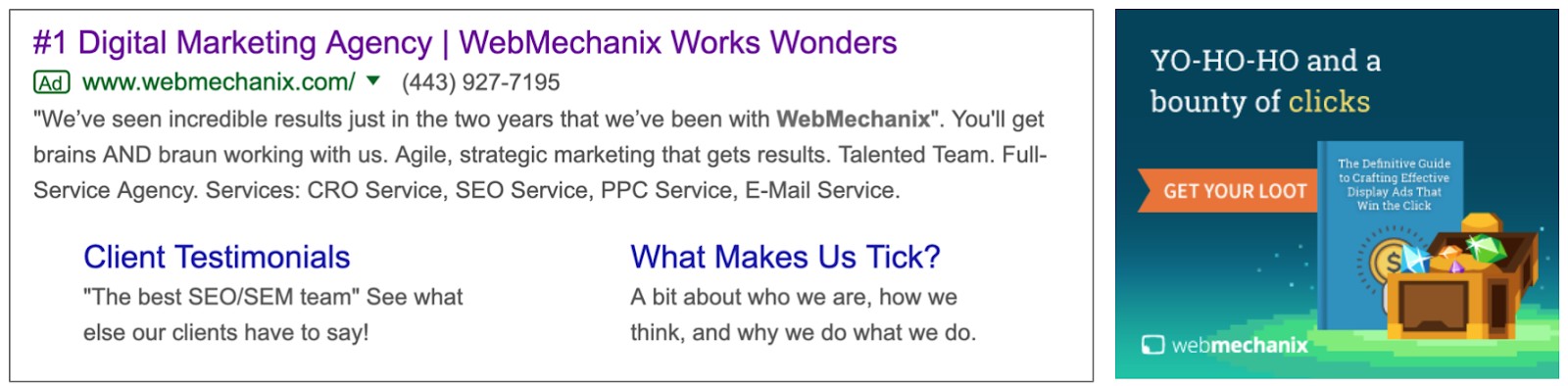 google ads - ppc google search ad example in the google serp