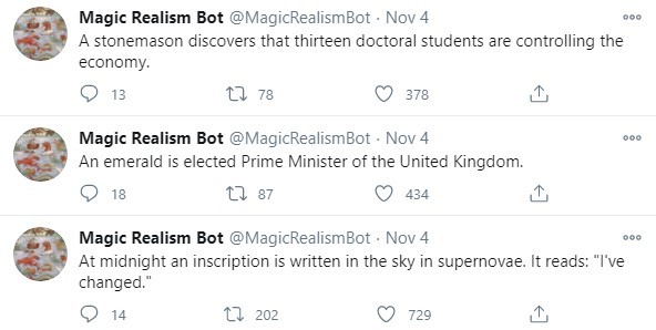 magic realism bot's microblog on twitter