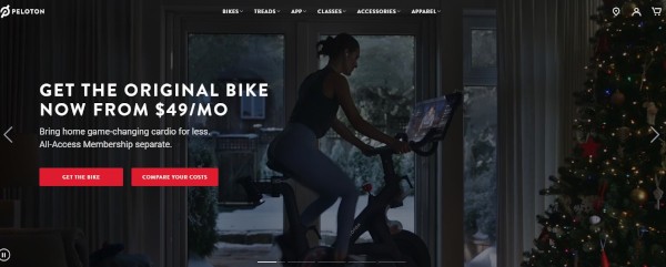 peloton holiday homepage