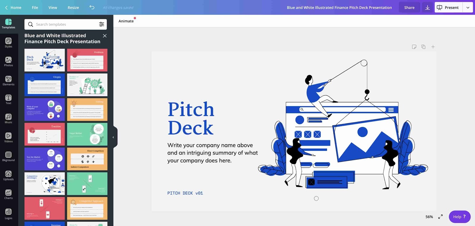 Pitch deck canva