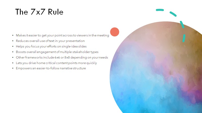example of the 7x7-rule in powerpoint that still needs some improvement