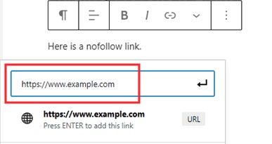 Field to paste destination URL