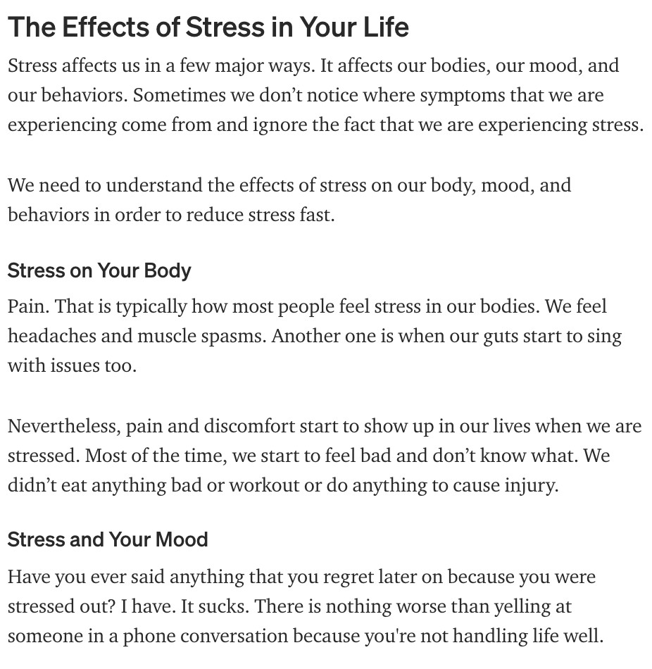 effects of stress in your life how to guide