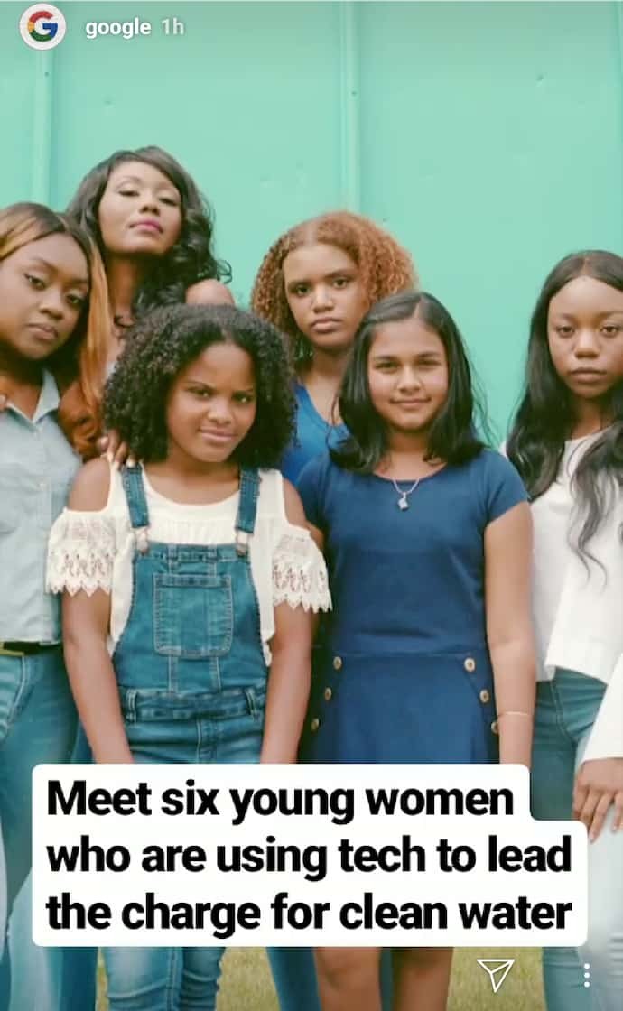 Instagram Story by Google previewing listicle blog post about women in tech