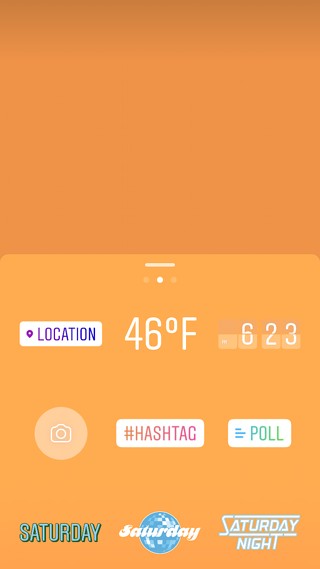 Location, hashtag, and poll sticker options to add to an Instagram Story