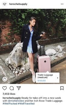 HerschelSupply example of influencer product tag