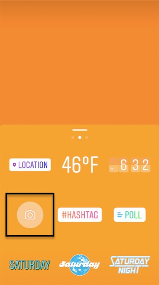 Select the selfie sticker to add to your Instagram Story