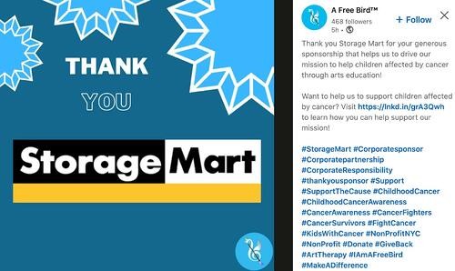 Storage Mart's corporate sponsorship example