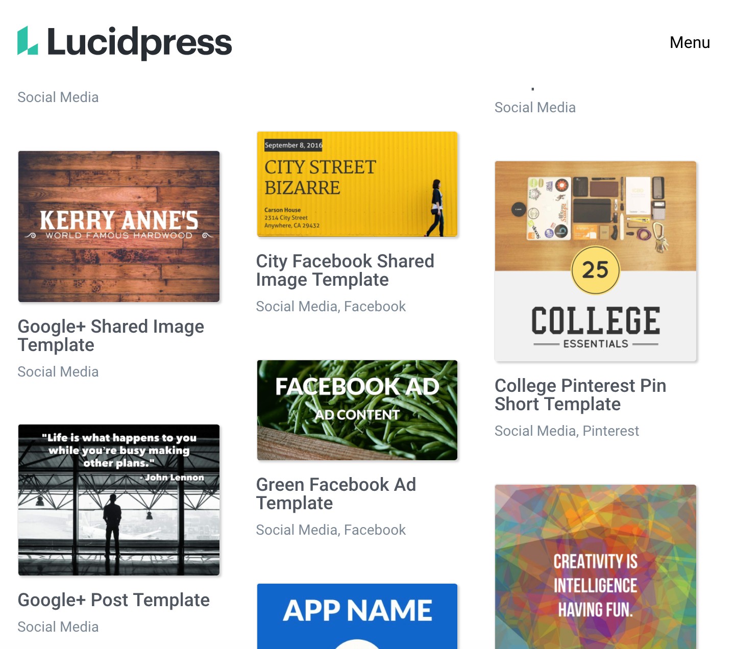 Lucidpress homepage