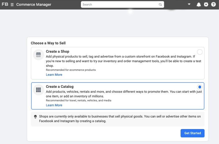 Steps to create a catalog on Commerce Manager 