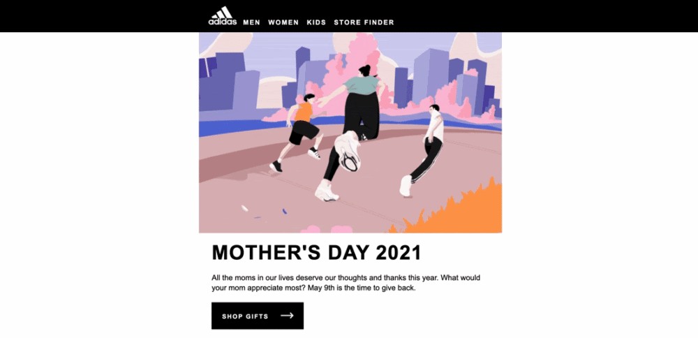 Adidas interactive email example