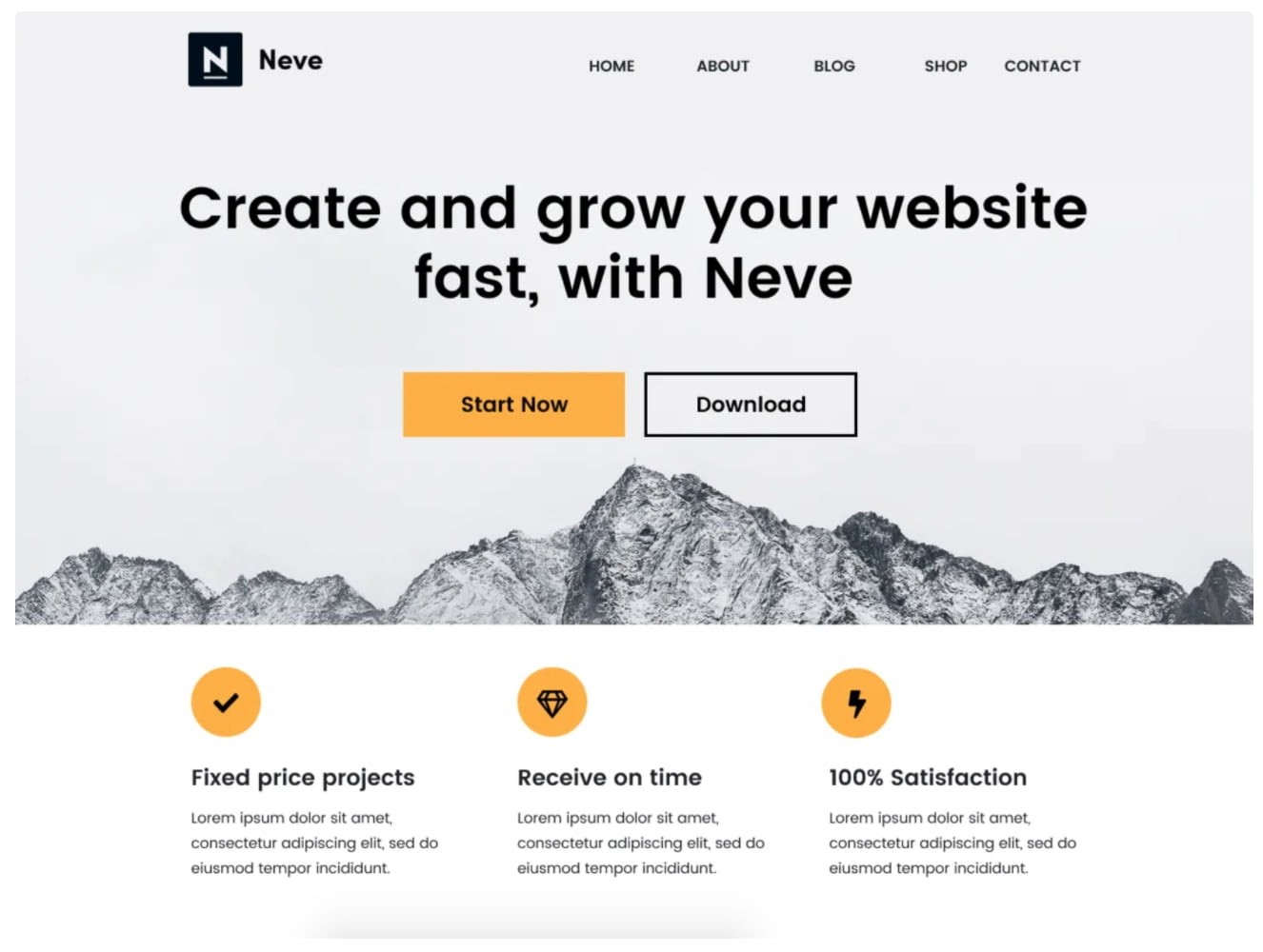 Neve free WordPress blogging theme