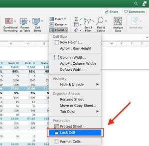 How to Lock Cells in Excel step 3