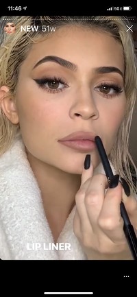 Kylie Jenner promotes KylieCosmetics on the brand's Instagram Stories