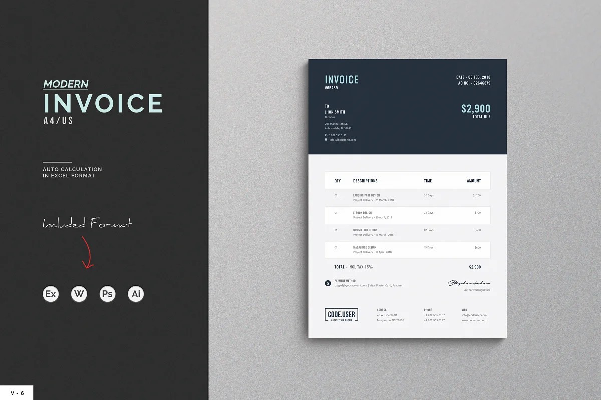Invoice by themDiviser