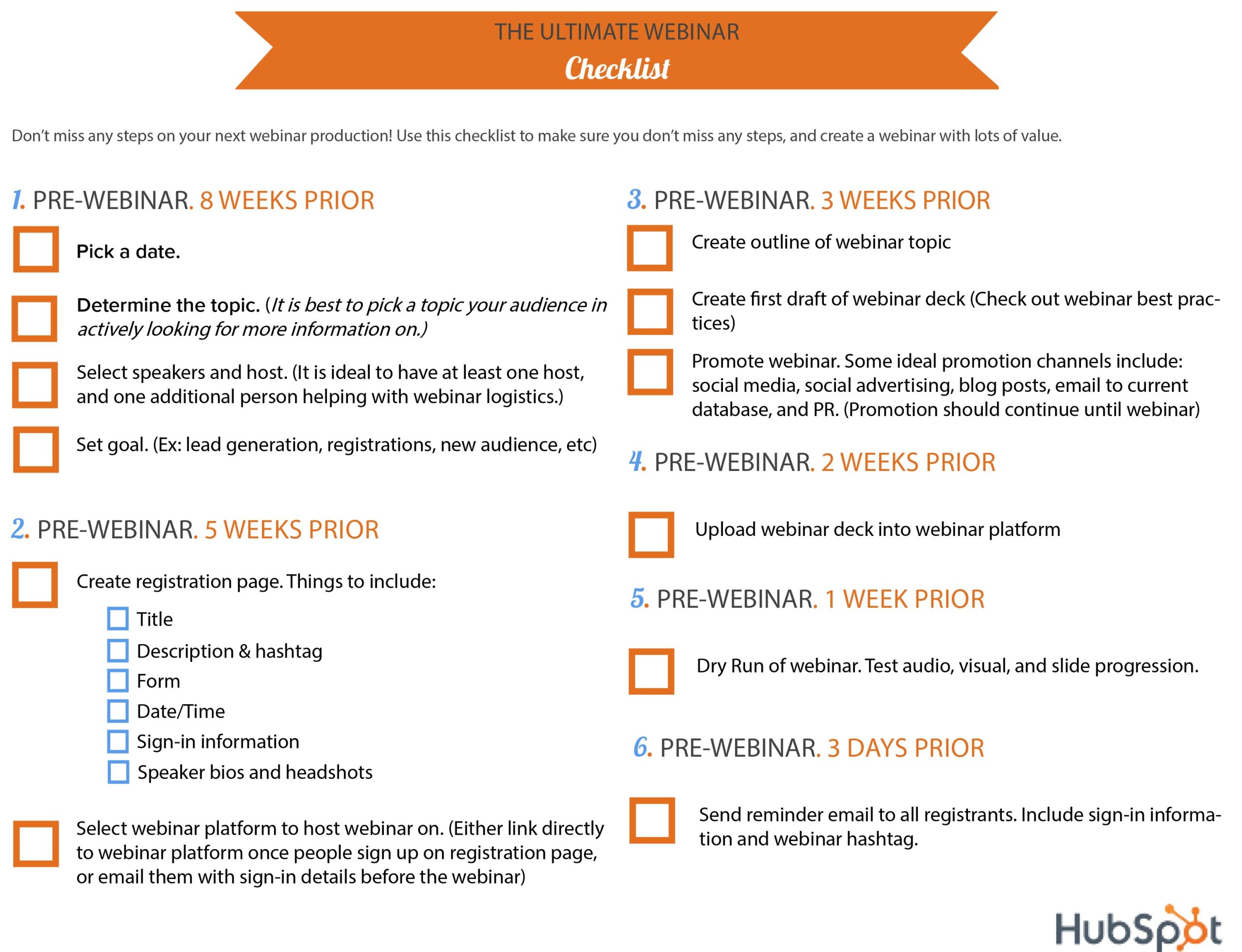 Lead magnet idea for a webinar checklist
