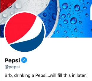 Funny twitter bio from @Pepsi