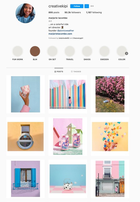 Pastels Instagram Theme Example