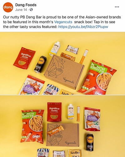 Facebook post from Dang Foods' FB Page