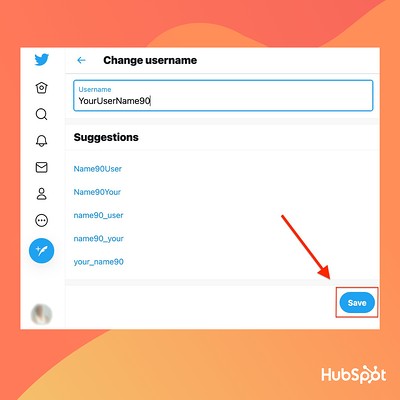 how to change twitter handle: click "save"