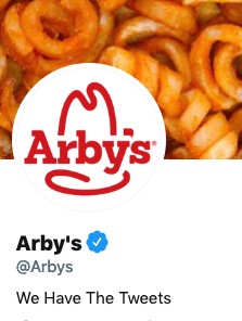 Funny Twitter bio from @Arbys