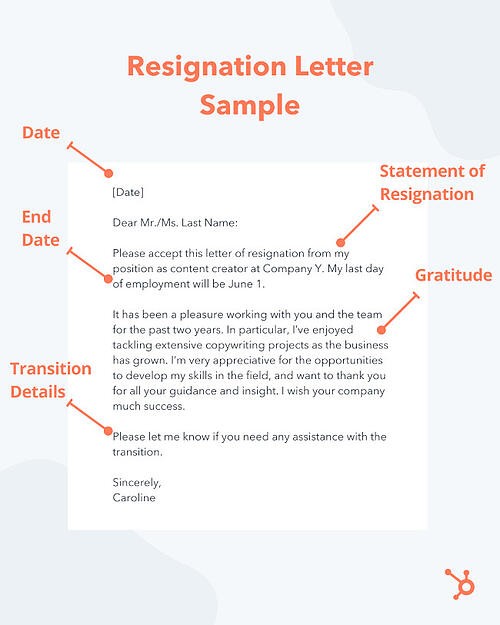 brief resignation letter sample