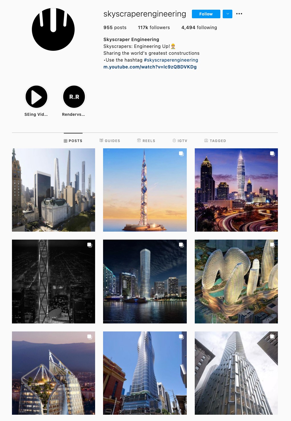 Structural Lines Instagram Theme Example