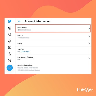 how to change twitter handle: select username