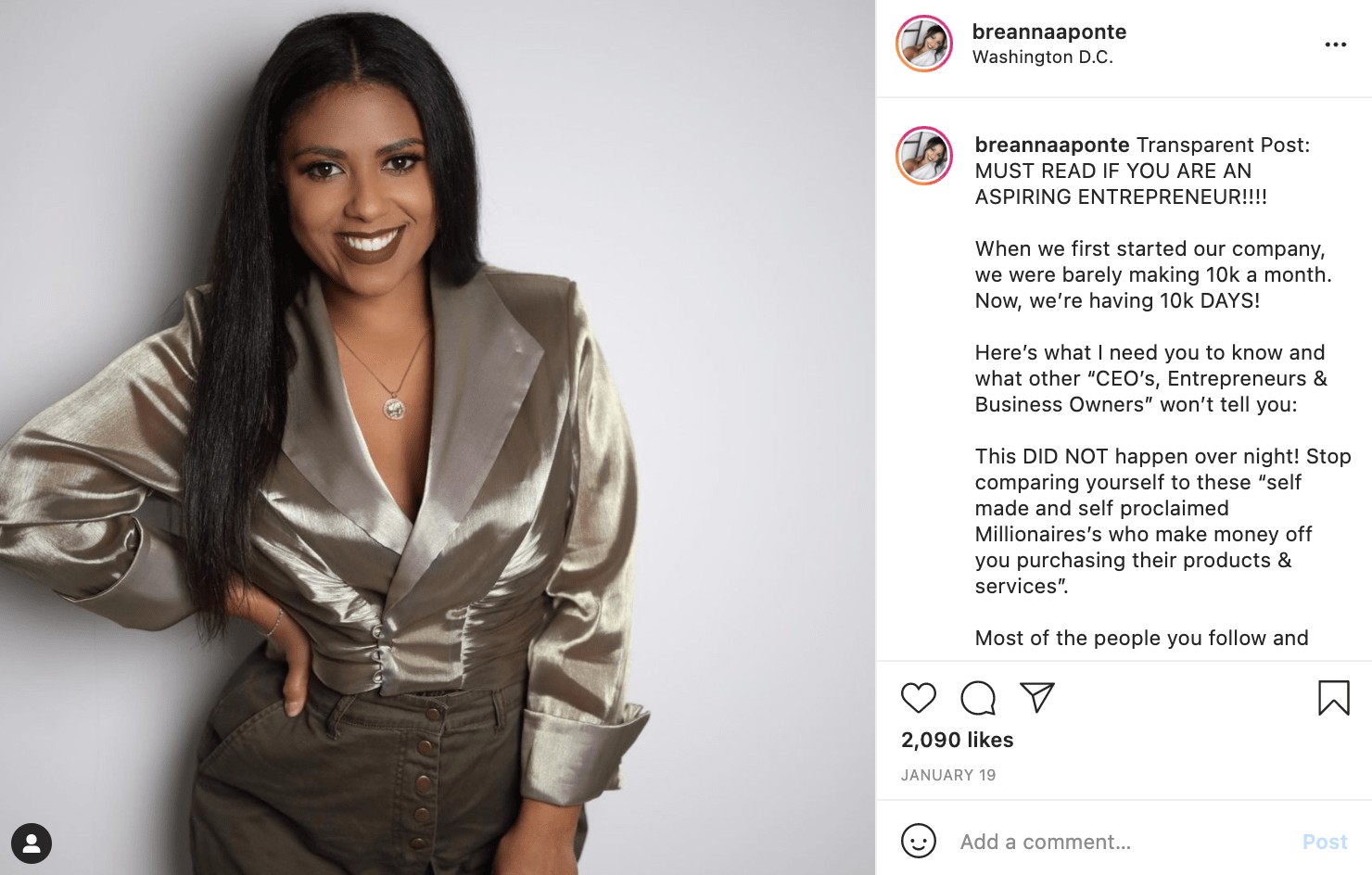 breanna ponte example of social media strategy for black-owned business