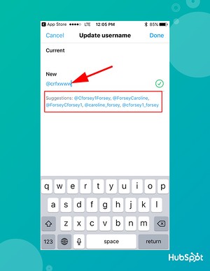 how to change twitter handle on mobile app: type in your new handle