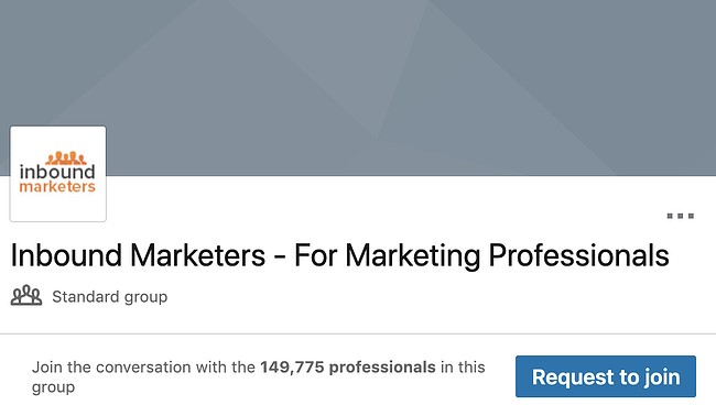 example of a linkedin group inbound marketers group