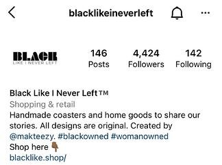 instagram bio idea: black like i never left example