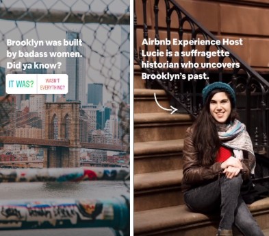 Airbnb highlights customers in its Instagram Stories