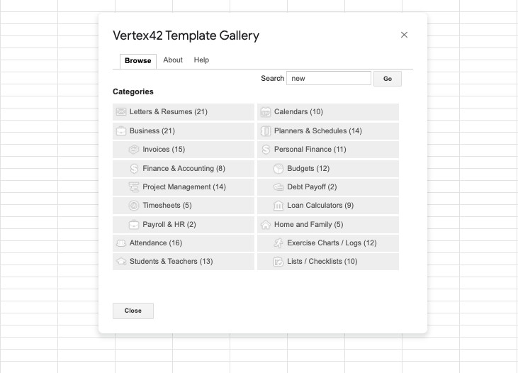 where to find google sheets templates: google template gallery add-on