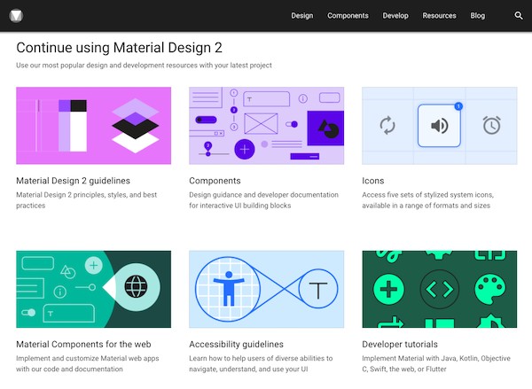 web style guide examples: Google Material Design