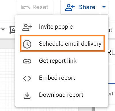 google data studio tips: schedule email delivery