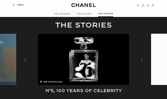 microsite examples: inside chanel homepage