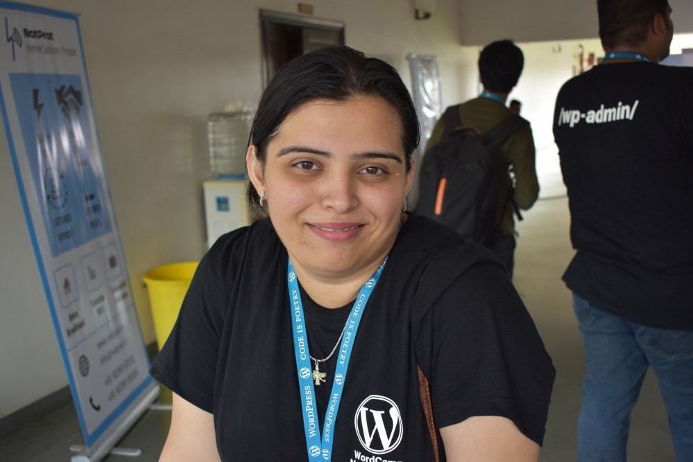 Meher at WordCamp Nagpur in 2017