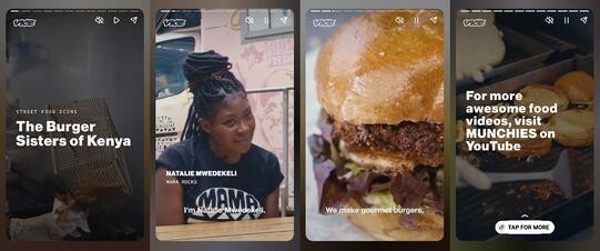 google web story example: vice burger sisters of kenya
