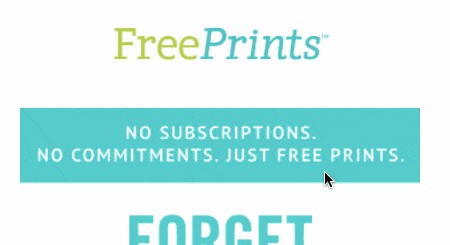 Email personalization example: Free Prints