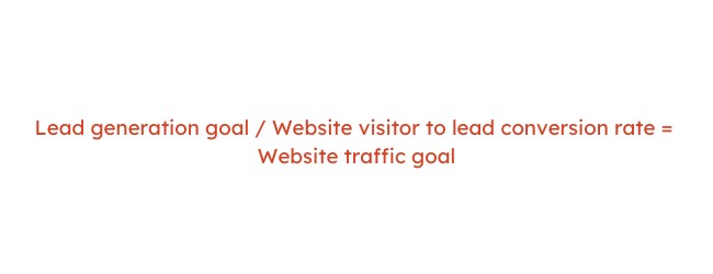 How to calculate website traffic formula: Website traffic goal