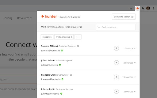 hunter-job-search-template