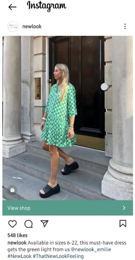 An Instagram repost by @newlook from their dress designer @newlook_emilie.